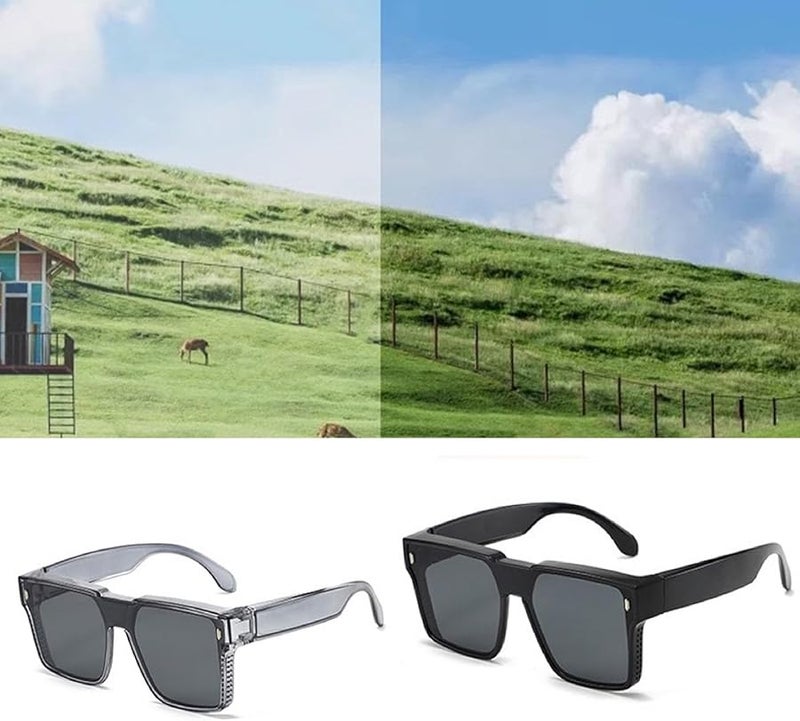 As Shown Size Embedded Sunglasses For Girls Boys Oversized Hip Hop Shades Travel Photo Props - Image 3